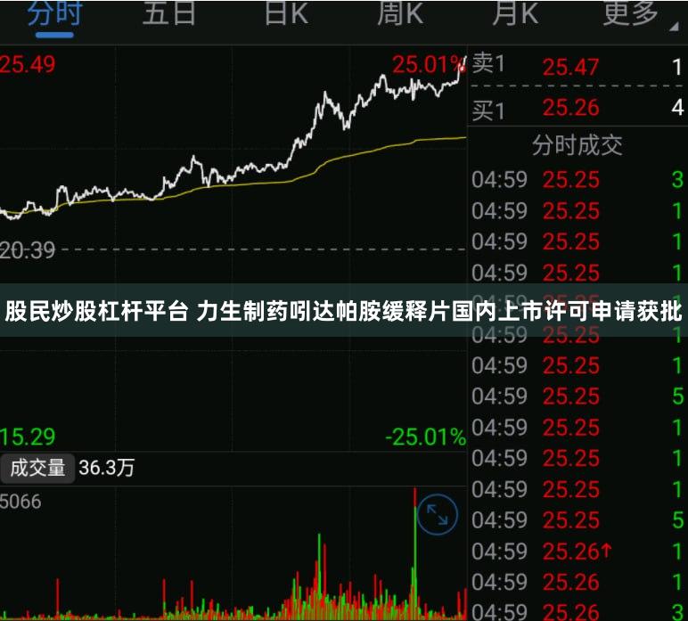 股民炒股杠杆平台 力生制药吲达帕胺缓释片国内上市许可申请获批